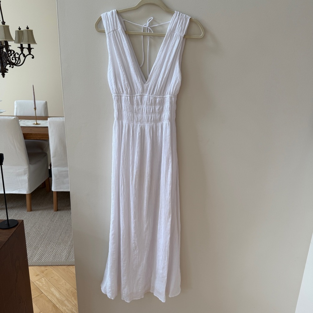 Abercrombie & Fitch Crinkle Textured Smocked Waist Maxi Dress Small - Picture 8 of 14